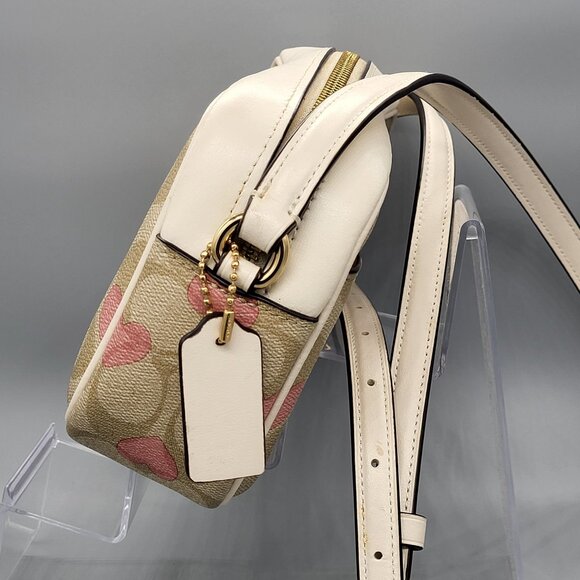 Coach Mini Jamie Camera Bag In Signature Canvas With Heart Print - Picture 5 of 16
